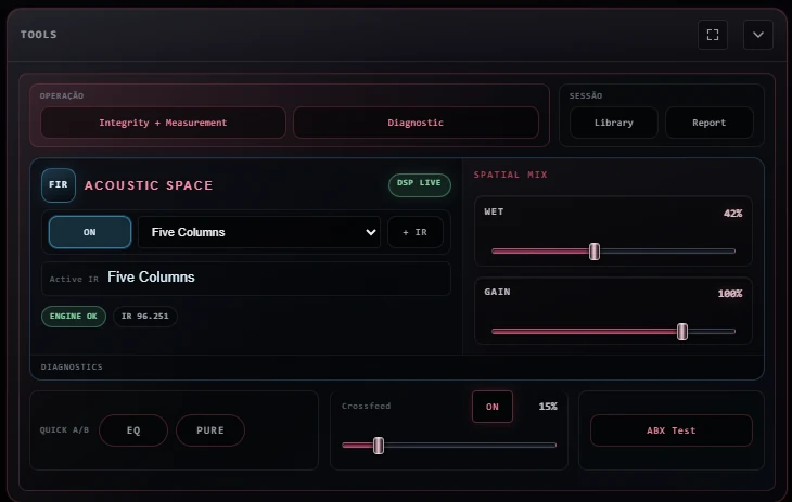 AETHER Acoustic Space with the Five Columns native impulse response selected